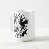Schedel Halloween Decoratieve Calaveras Koffiemok (Voorkant links)
