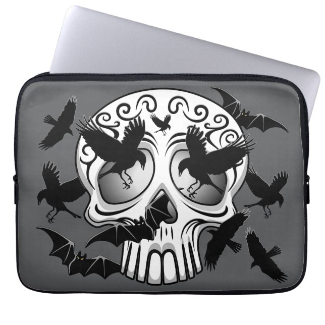 Schedel Halloween Decoratieve Calaveras Laptop Sleeve (Voorkant)