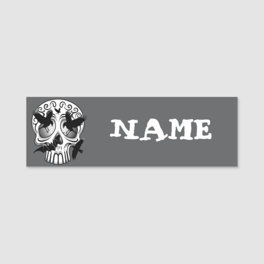 Schedel Halloween decoratieve Calaveras Naamplaatje (Voorkant)