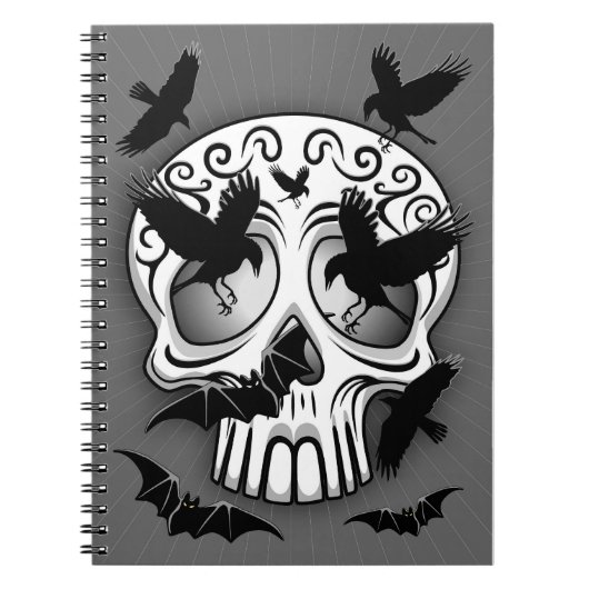 Schedel Halloween Decoratieve Calaveras Notitieboek (Voorkant)