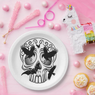 Schedel Halloween Decoratieve Calaveras Papieren Bordje