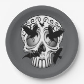Schedel Halloween Decoratieve Calaveras Papieren Bordje (Voorkant)