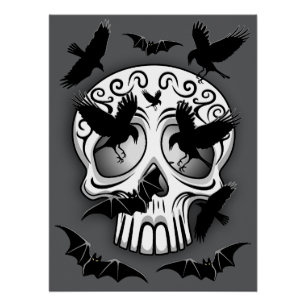 Schedel Halloween Decoratieve Calaveras Perfect Poster