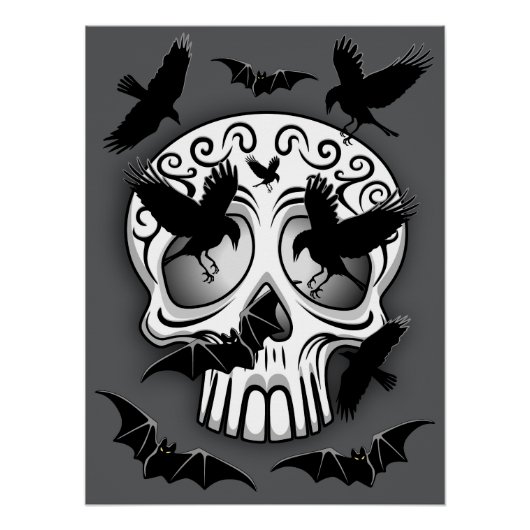 Schedel Halloween Decoratieve Calaveras Perfect Poster (Voorkant)