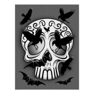 Schedel Halloween Decoratieve Calaveras Perfect Poster