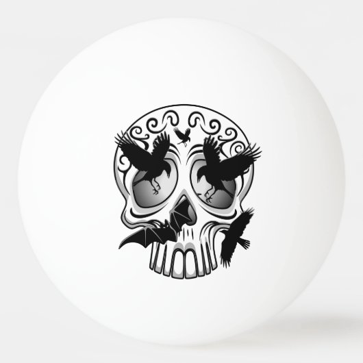 Schedel Halloween Decoratieve Calaveras Pingpongbal (Achterkant)