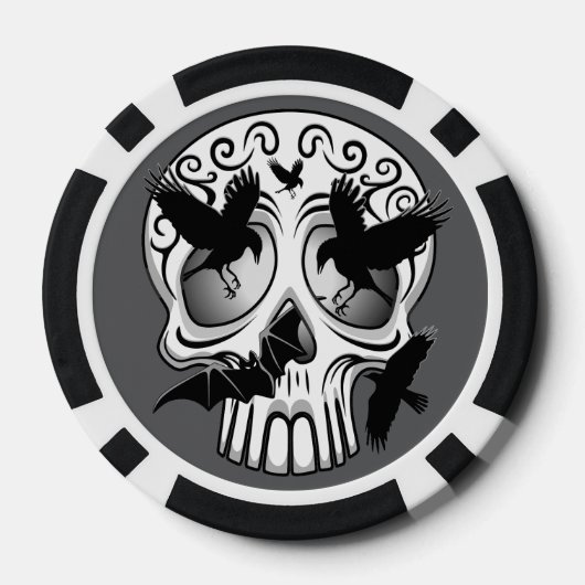 Schedel Halloween Decoratieve Calaveras Poker Chips (Achterkant)