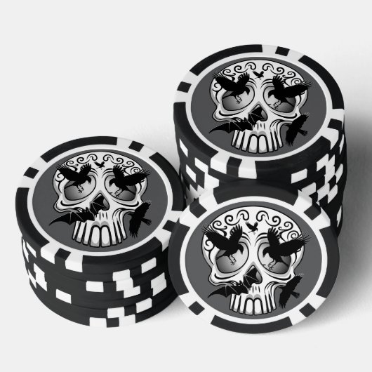Schedel Halloween Decoratieve Calaveras Poker Chips (Opstapeling)