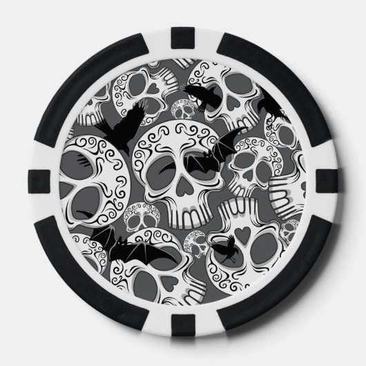 Schedel Halloween Decoratieve Calaveras Poker Chips (Voorkant)