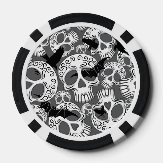 Schedel Halloween Decoratieve Calaveras Poker Chips (Achterkant)