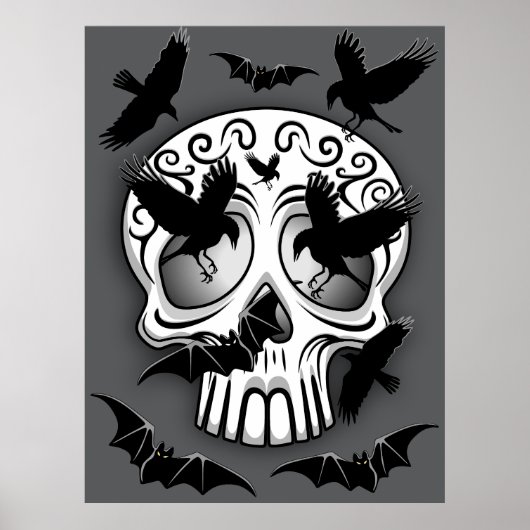 Schedel Halloween Decoratieve Calaveras Poster (Voorkant)