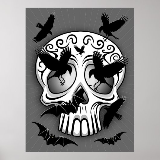 Schedel Halloween Decoratieve Calaveras Poster (Voorkant)