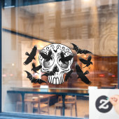 Schedel Halloween Decoratieve Calaveras Raamsticker (Cafe Raam)