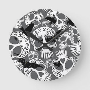 Schedel Halloween Decoratieve Calaveras Ronde Klok