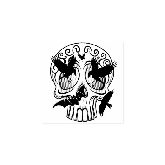 Schedel Halloween Decoratieve Calaveras Rubberstempel (Afrduk)