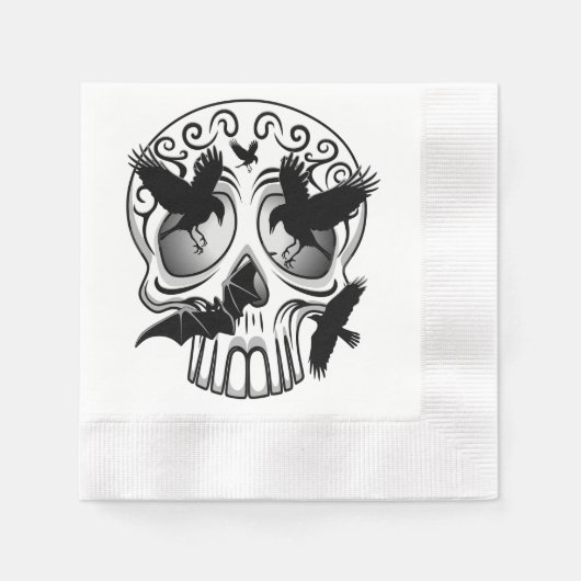 Schedel Halloween Decoratieve Calaveras Servet (Voorkant)