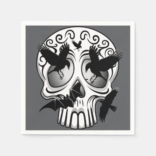 Schedel Halloween Decoratieve Calaveras Servet (Voorkant)
