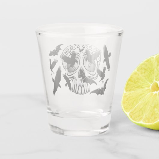 Schedel Halloween Decoratieve Calaveras Shot Glas (Achterkant)
