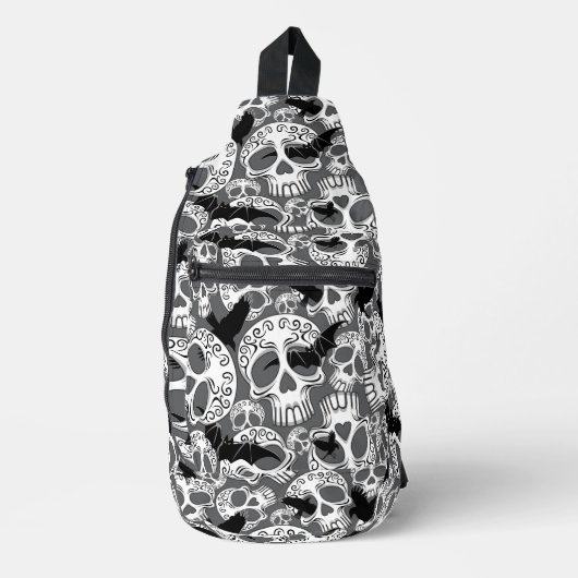 Schedel Halloween Decoratieve Calaveras Sling Bag (Voorkant)