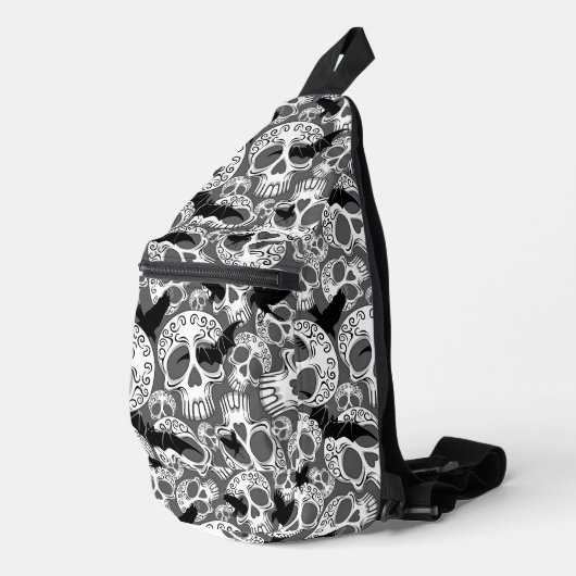 Schedel Halloween Decoratieve Calaveras Sling Bag (Rechterhoek)