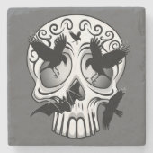 Schedel Halloween Decoratieve Calaveras Stenen Onderzetter (Voorkant)