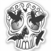 Schedel Halloween Decoratieve Calaveras Sticker (Voorkant)