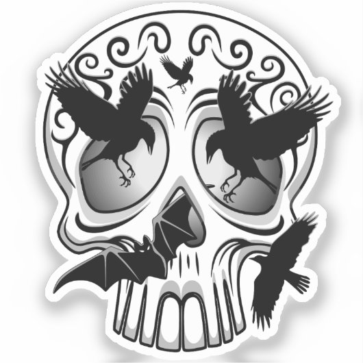 Schedel Halloween Decoratieve Calaveras Sticker (Voorkant)
