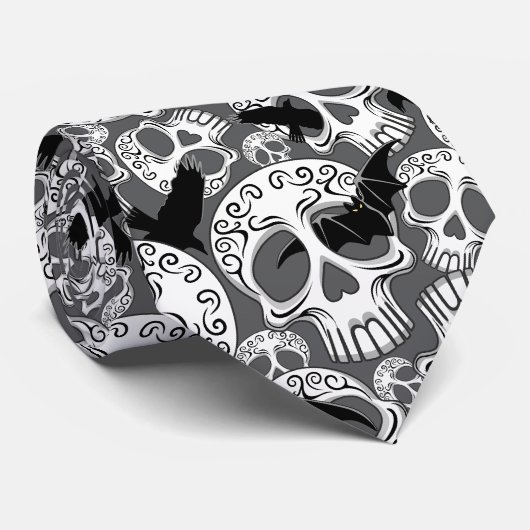 Schedel Halloween Decoratieve Calaveras Stropdas (Opgerold)