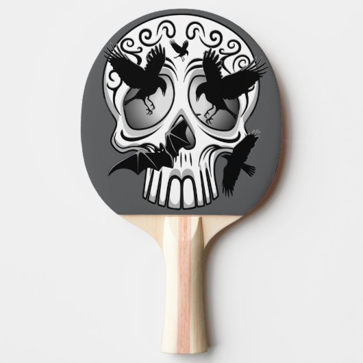 Schedel Halloween Decoratieve Calaveras Tafeltennisbatje (Voorkant)