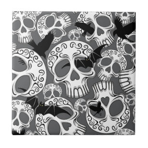 Schedel Halloween Decoratieve Calaveras Tegeltje