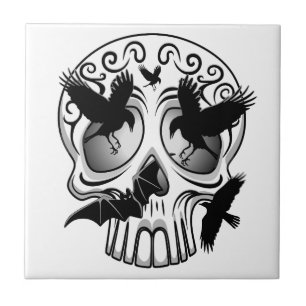 Schedel Halloween Decoratieve Calaveras Tegeltje