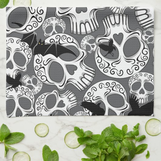 Schedel Halloween Decoratieve Calaveras Theedoek (Gevouwen)