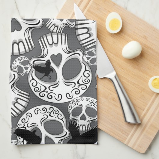 Schedel Halloween Decoratieve Calaveras Theedoek (Quarter Fold)