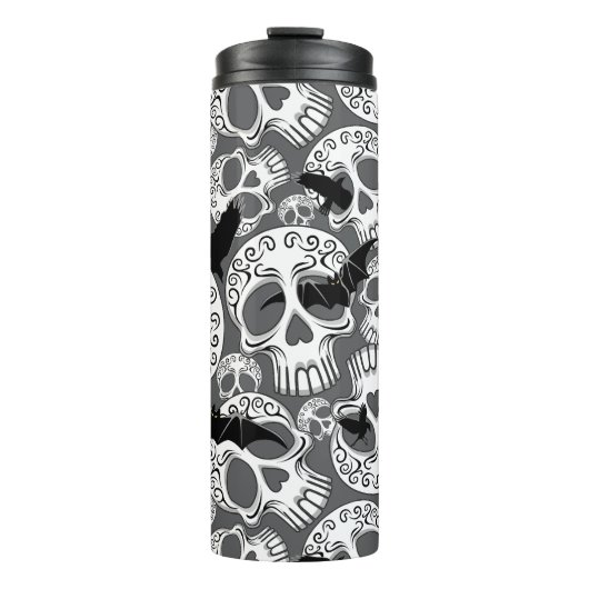 Schedel Halloween Decoratieve Calaveras Thermosbeker (Voorkant)