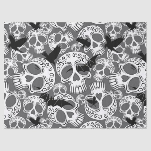 Schedel Halloween Decoratieve Calaveras Tissuepapier (Voorkant)