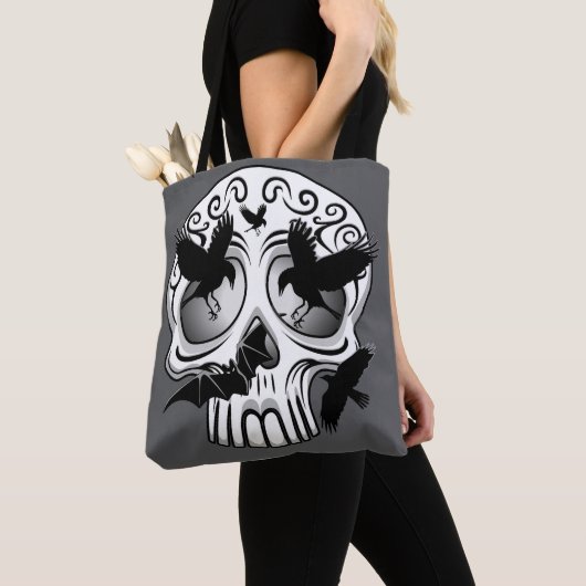 Schedel Halloween Decoratieve Calaveras Tote Bag (Dichtbij)