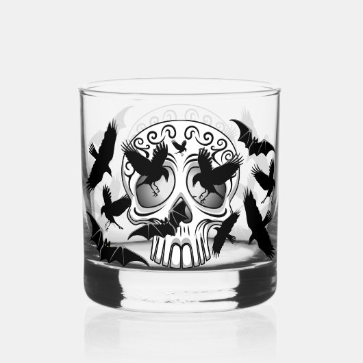 Schedel Halloween Decoratieve Calaveras Whisky Glas (Achterkant)