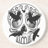 Schedel Halloween Decoratieve Calaveras Zandsteen Onderzetter (Voorkant)