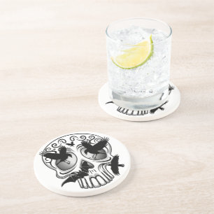 Schedel Halloween Decoratieve Calaveras Zandsteen Onderzetter