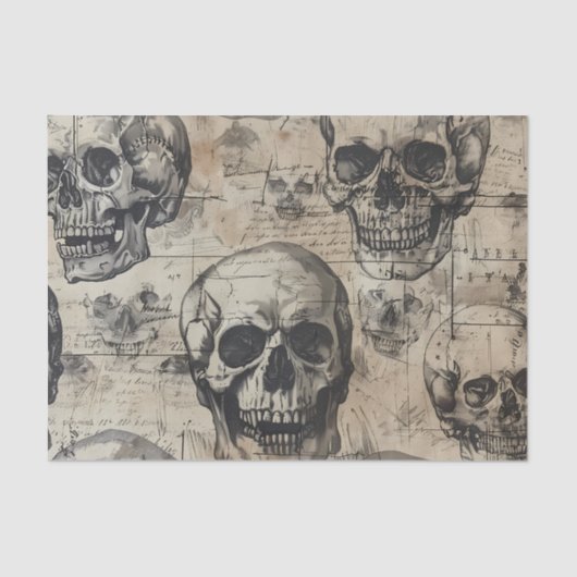 Schedel Halloween Decoupage Tissuepapier (Voorkant)