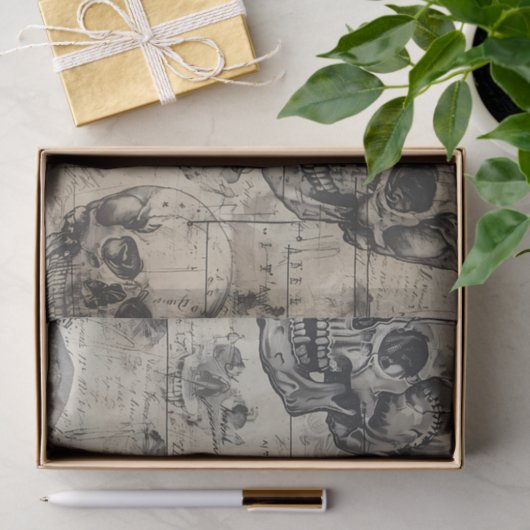 Schedel  Halloween Decoupage Tissuepapier (Geschenk)