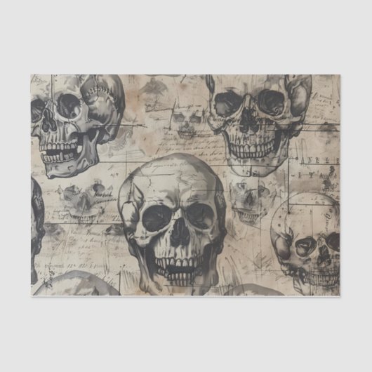 Schedel Halloween Decoupage Tissuepapier (Voorkant)