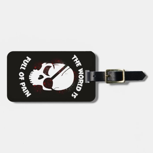 Schedel Halloween Donker Zwart Scary Bagagelabel (Voorkant horizontaal)