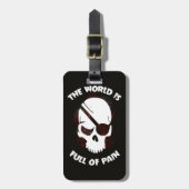 Schedel Halloween Donker Zwart Scary Bagagelabel (Voorkant verticaal)