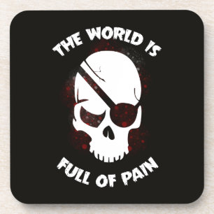 Schedel Halloween Donker Zwart Scary Bier Onderzetter