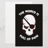 Schedel Halloween Donker Zwart Scary Briefpapier (Voorkant / Achterkant)