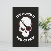 Schedel Halloween Donker Zwart Scary Briefpapier (Staand voorkant)