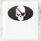 Schedel Halloween Donker Zwart Scary Ovale Sticker (Tas)