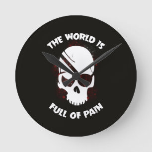 Schedel Halloween Donker Zwart Scary Ronde Klok