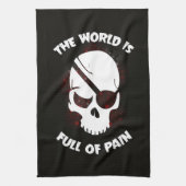 Schedel Halloween Donker Zwart Scary Theedoek (Verticaal)